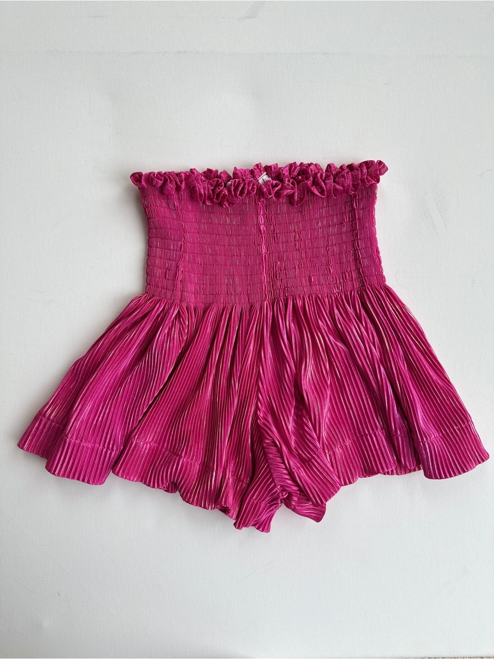 Kids Queen of Sparkles Smocked Waist Pleated Hot Pink Swing Shorts  Large (12)